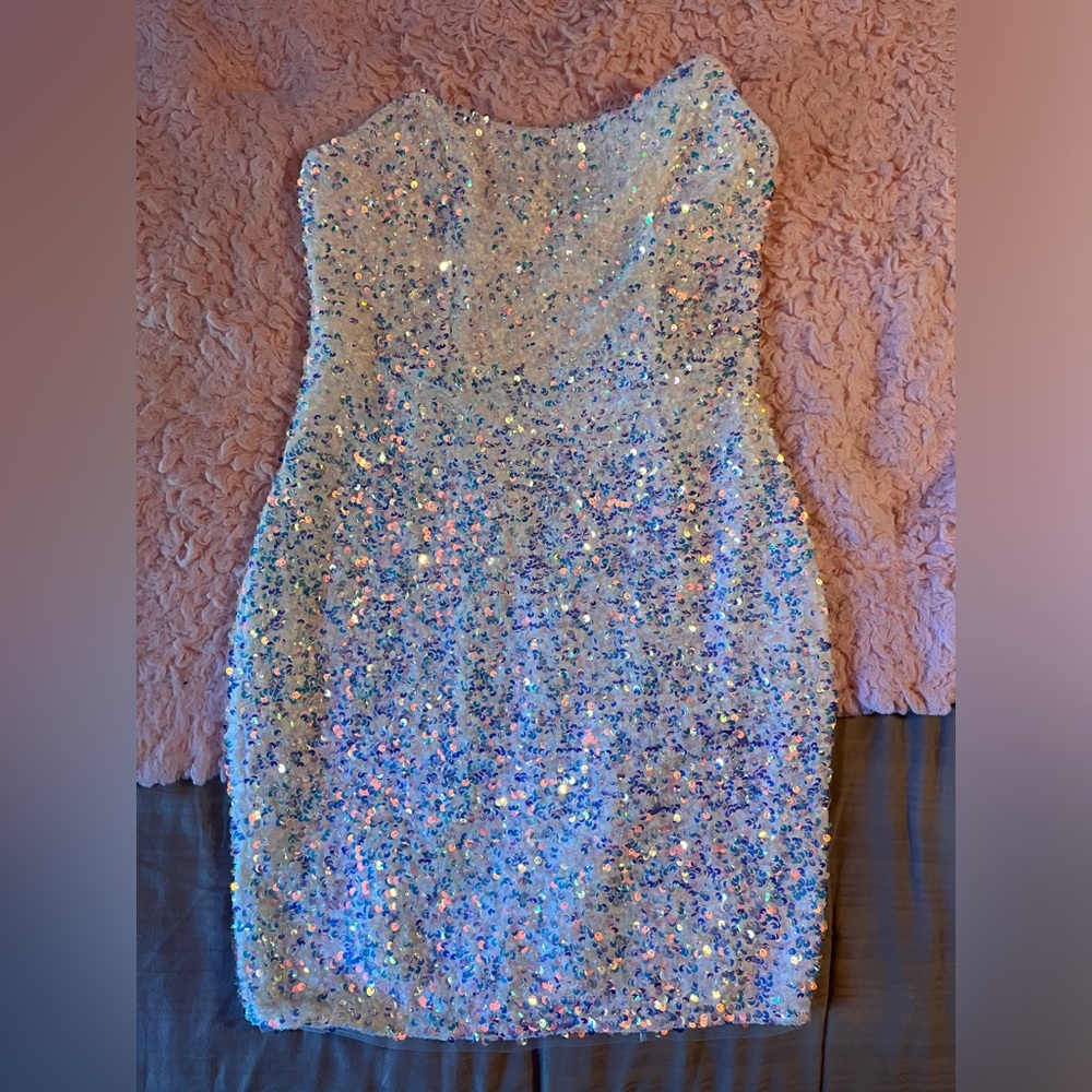 Sequin Embellished Fashion Nova Strapless Dress